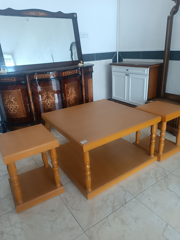 میز جلو مبلی و عسلی سه تکه چوبی