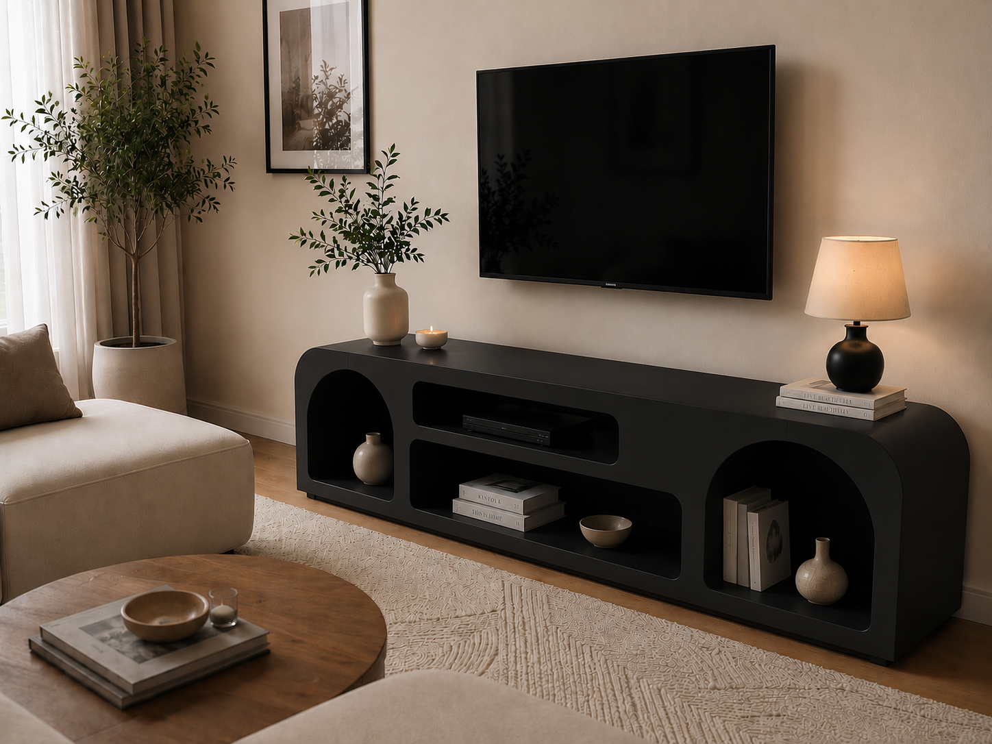 میز تلویزیون مدرن سایز بزرگ مدل آرک میز TV مینیمال جدید