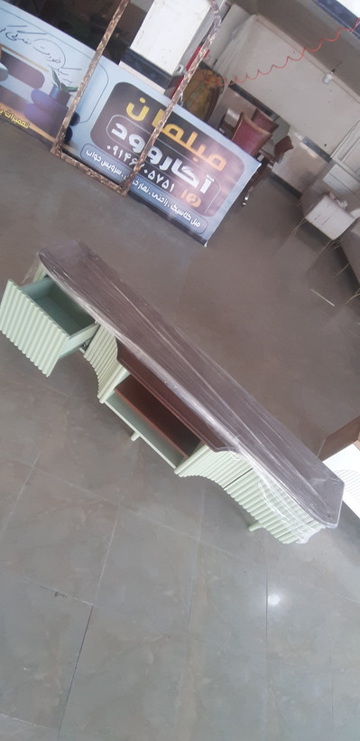 میز تلوزیون مدرن رنگ سبز و چوبی مینیمال ۲۰۲۶